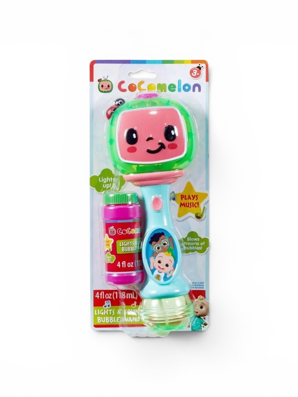 CoComelon Light-Up Bubble Wand with Music - Pink & Green